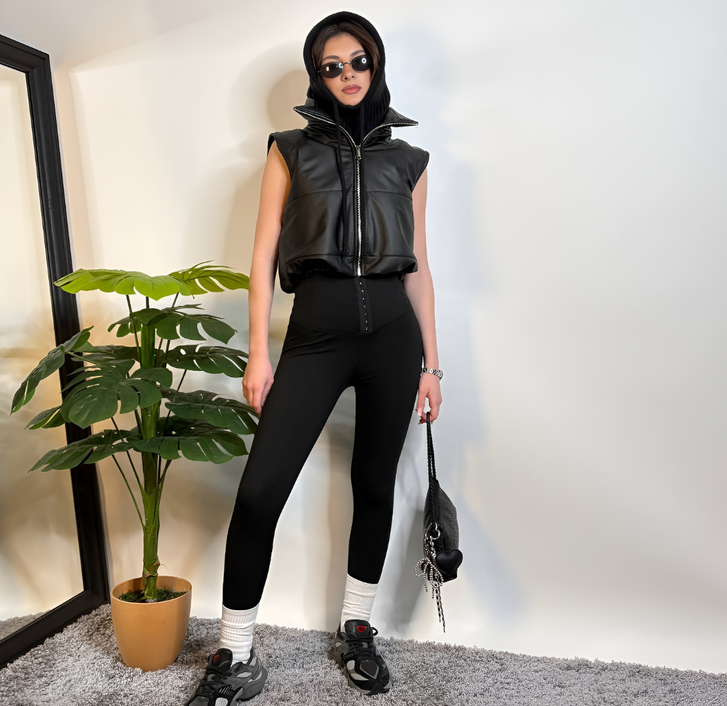 Smanicato Puffer in Ecopelle