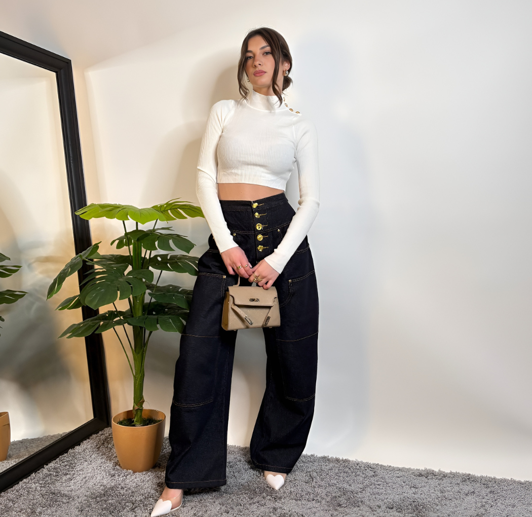 Maglia Crop Essential Rib