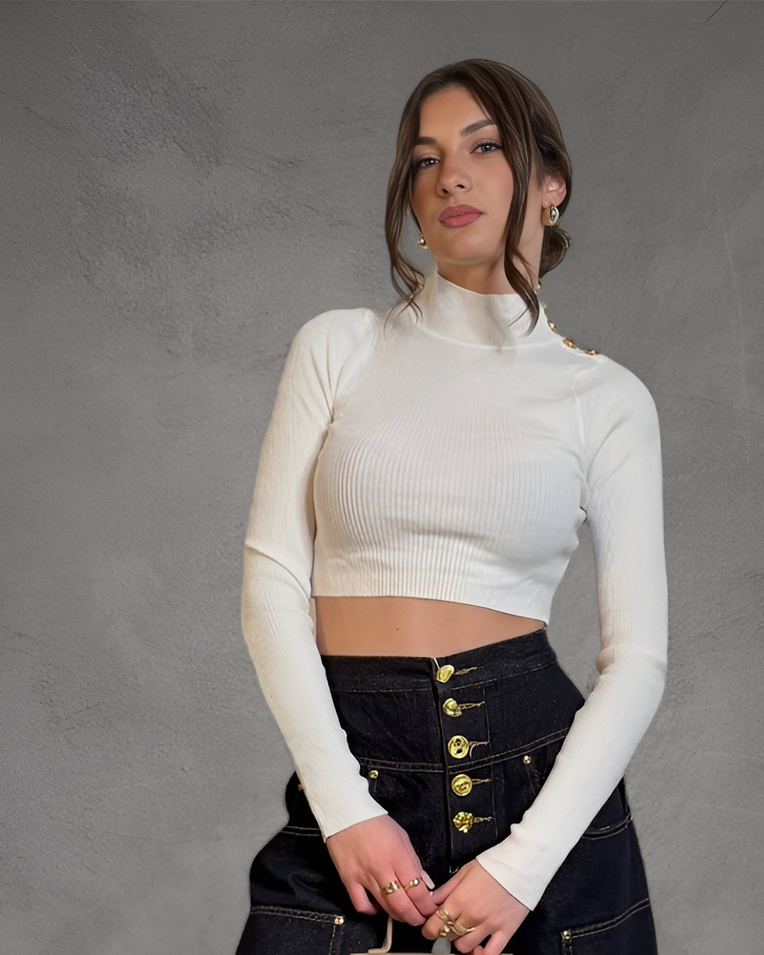 Maglia Crop Essential Rib