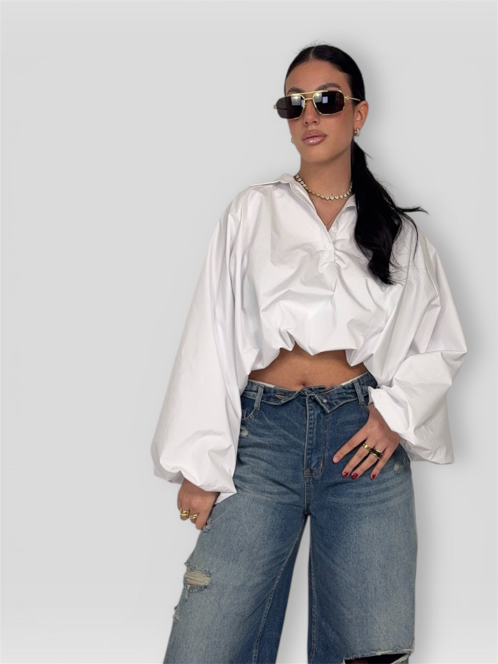Camicia Cloud Crop