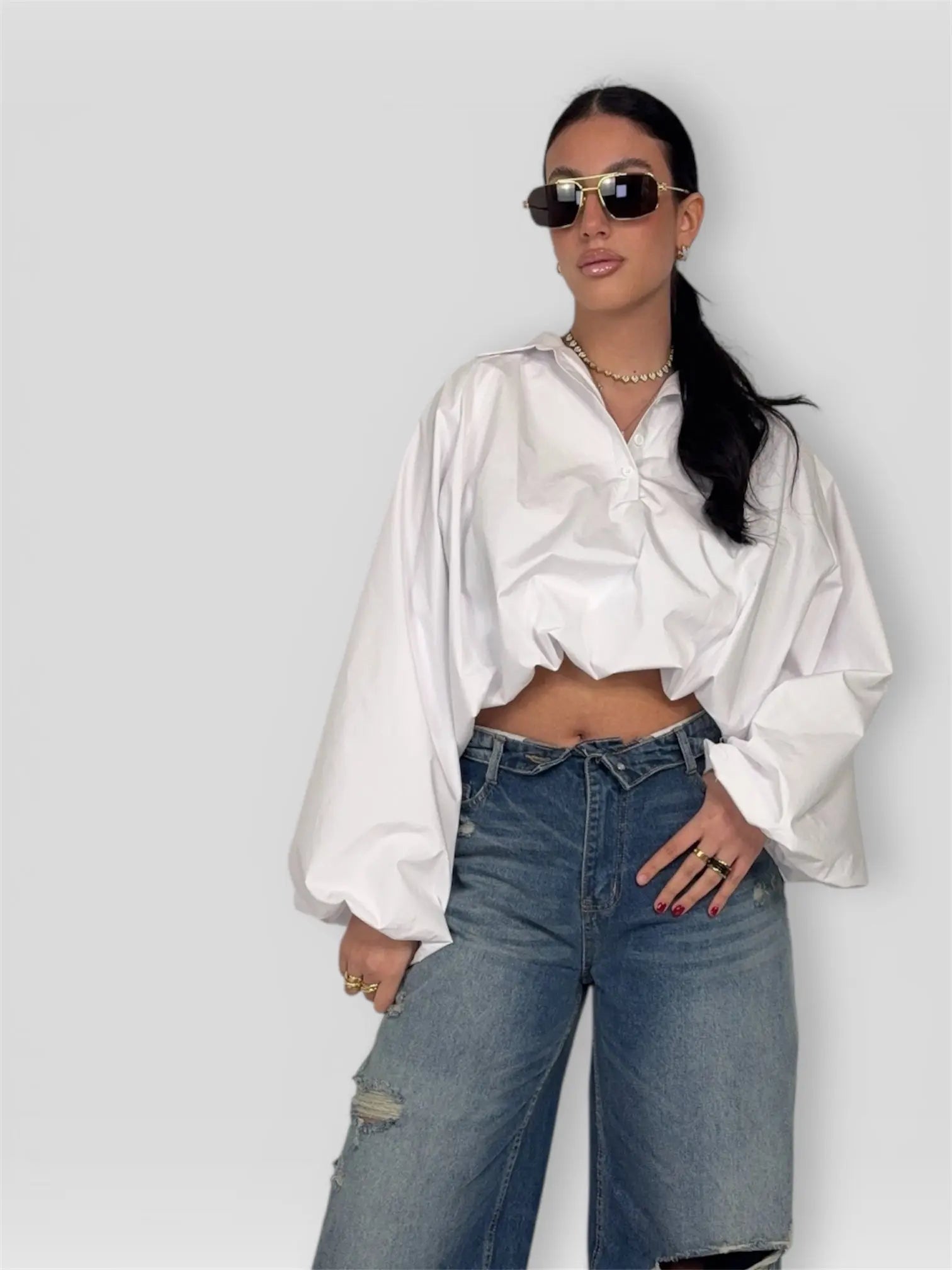 Camicia Cloud Crop