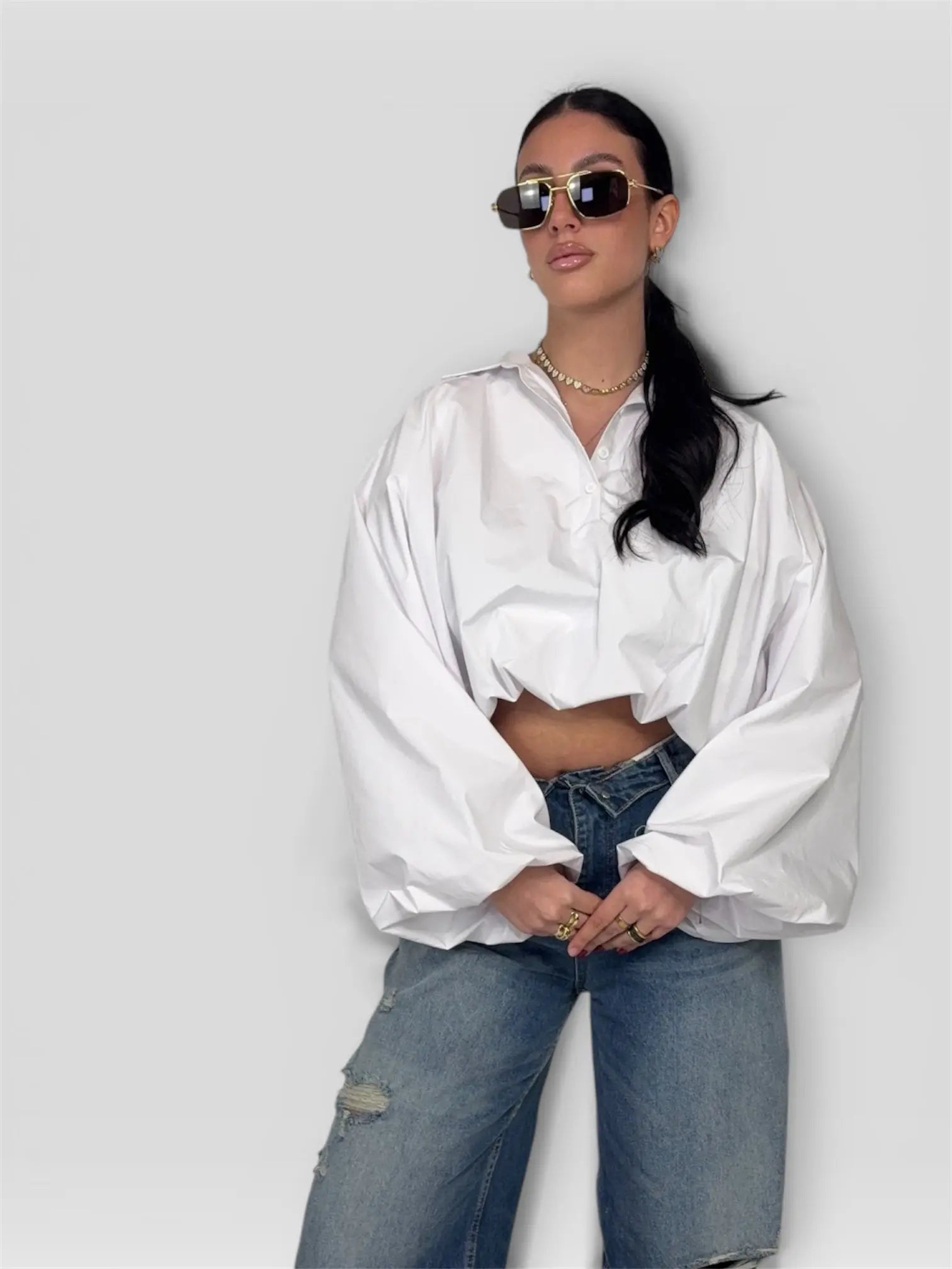 Camicia Cloud Crop