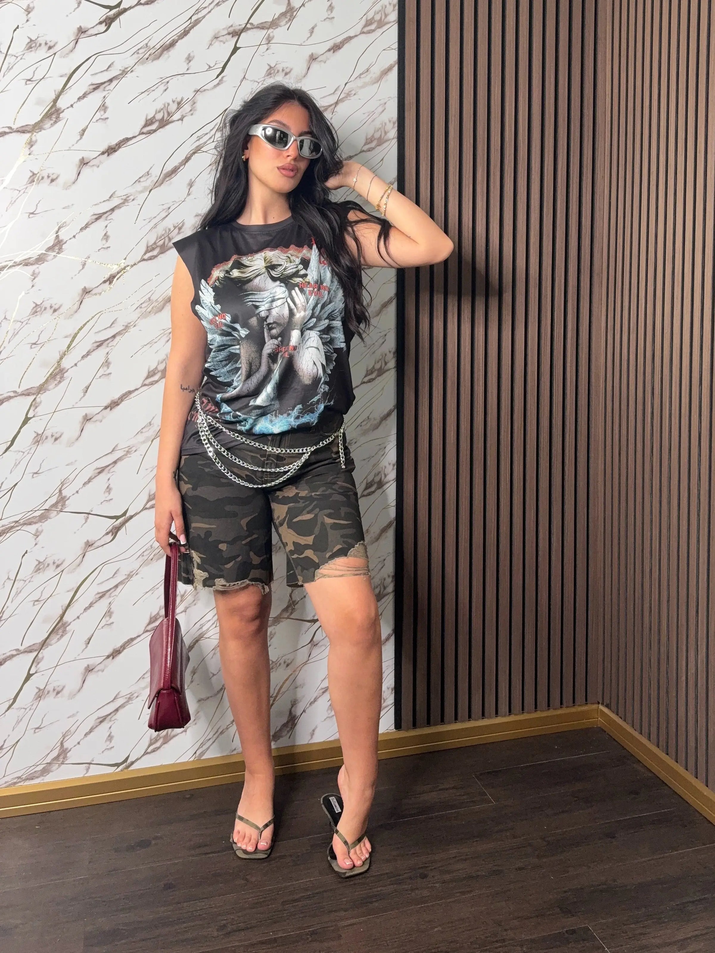Bermuda “Brescia” – Pantaloncini Camouflage con Effetto Destroyed