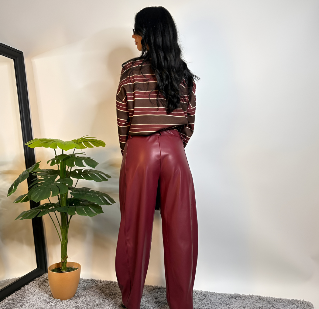 Pantalone Wide Leg Red