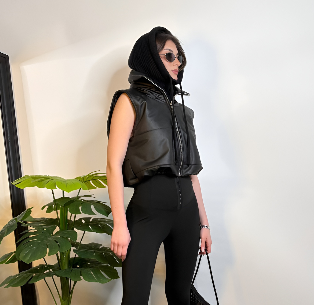 Smanicato Puffer in Ecopelle