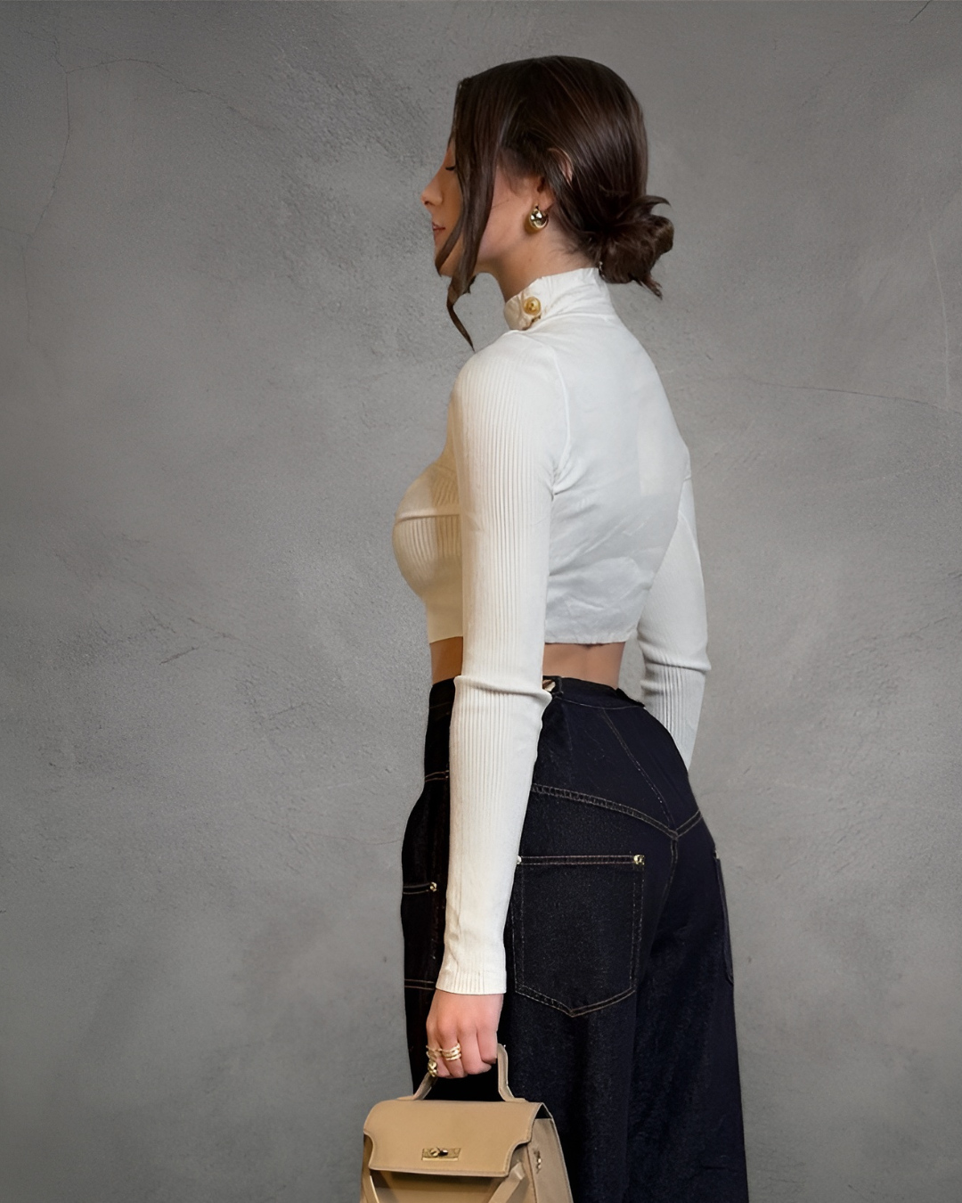 Maglia Crop Essential Rib