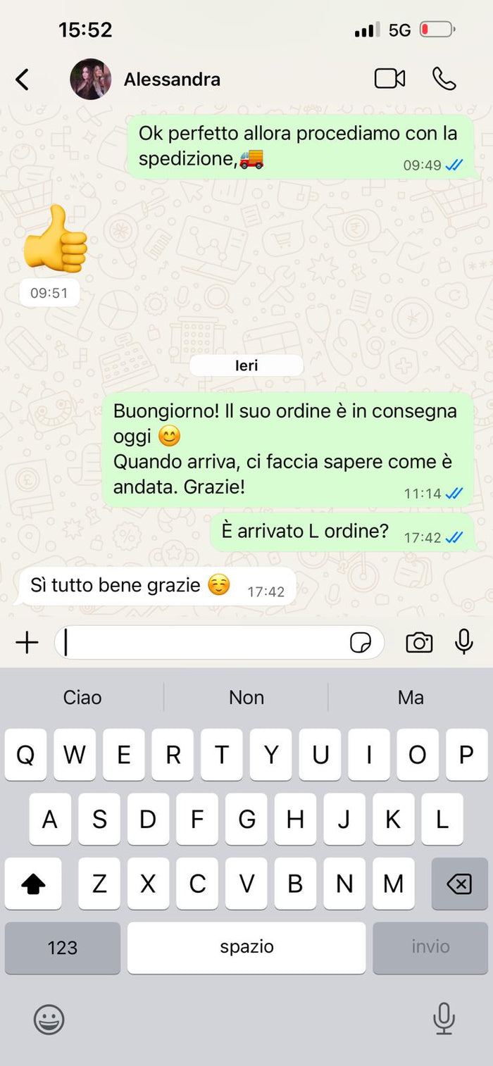 Screenshot recensione cliente