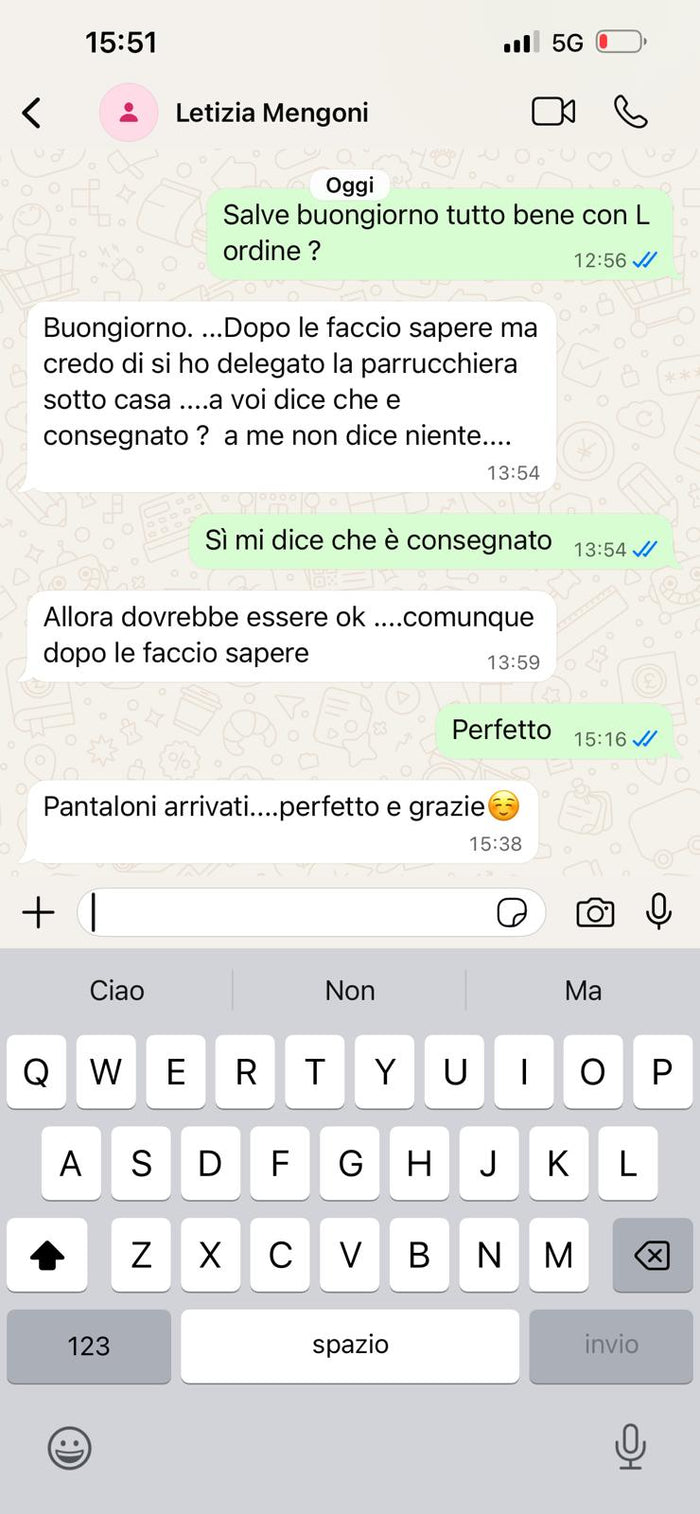 Screenshot recensione cliente