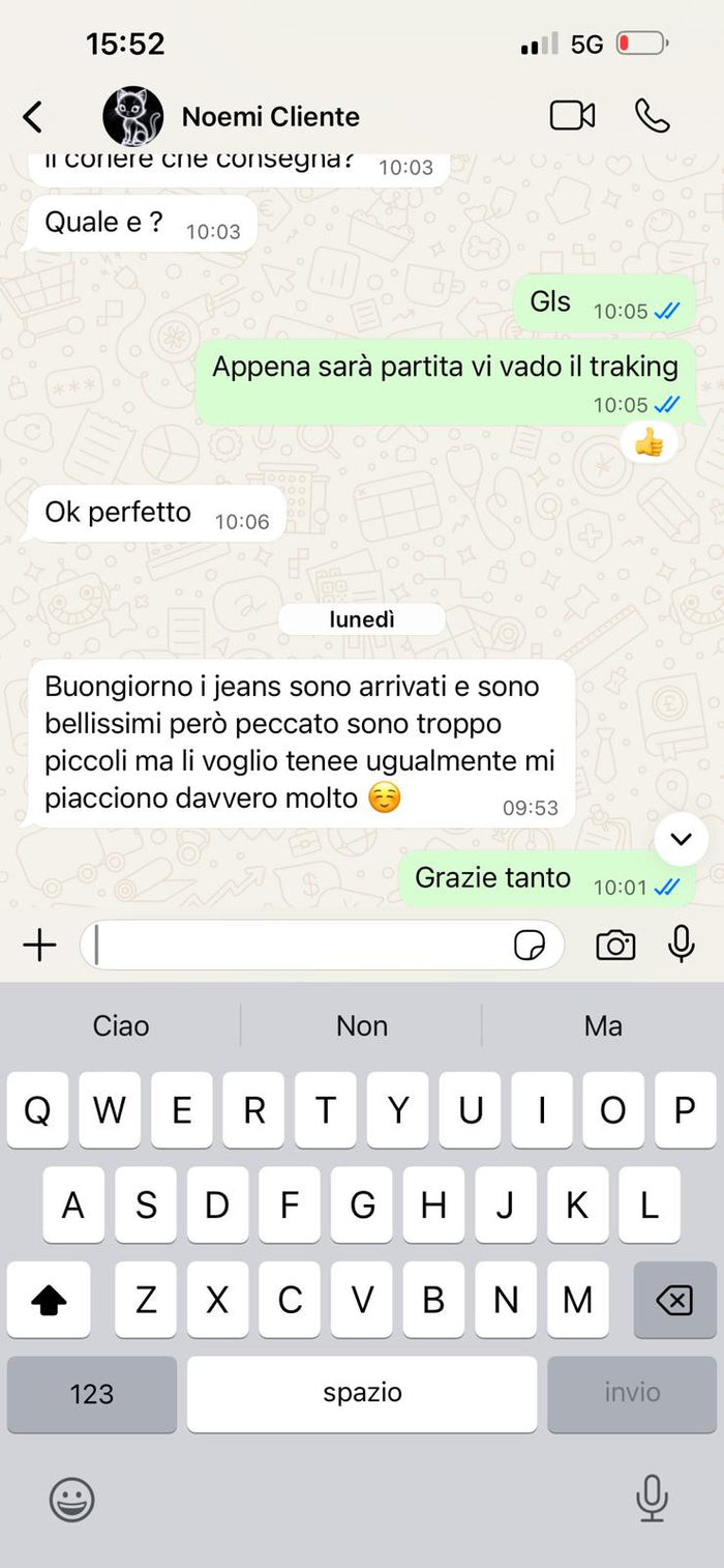 Screenshot recensione cliente